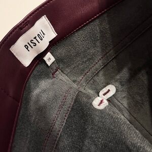 PISTOLA Women's Burgundy Leather Pants